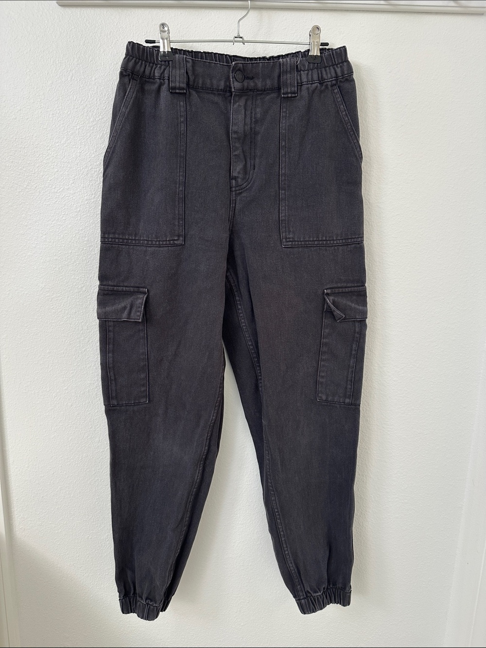 PacSun Black Charcoal Gray Cargo Cotton Jogger Pants - Medium, 90s, Y2K
